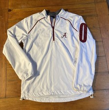 Alabama Crimson Tide Football 1/4 Zip Pullover Jacket Men s Medium White