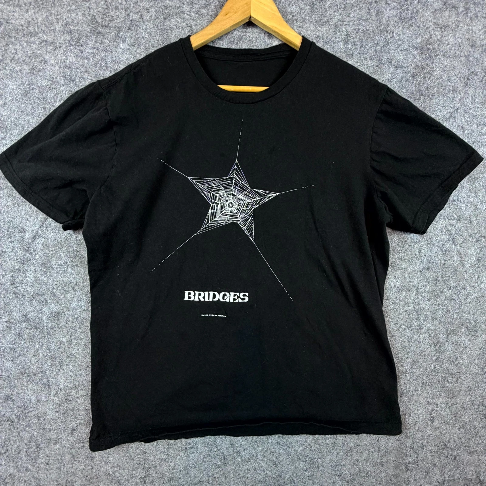 Death Stranding Wiki T-Shirt Mens Black Graphic Bridges United Cities of America