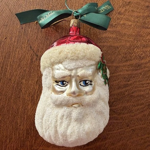 Vintage Waterford Holiday Heirlooms Santa Head Ornament 2001 Christmas