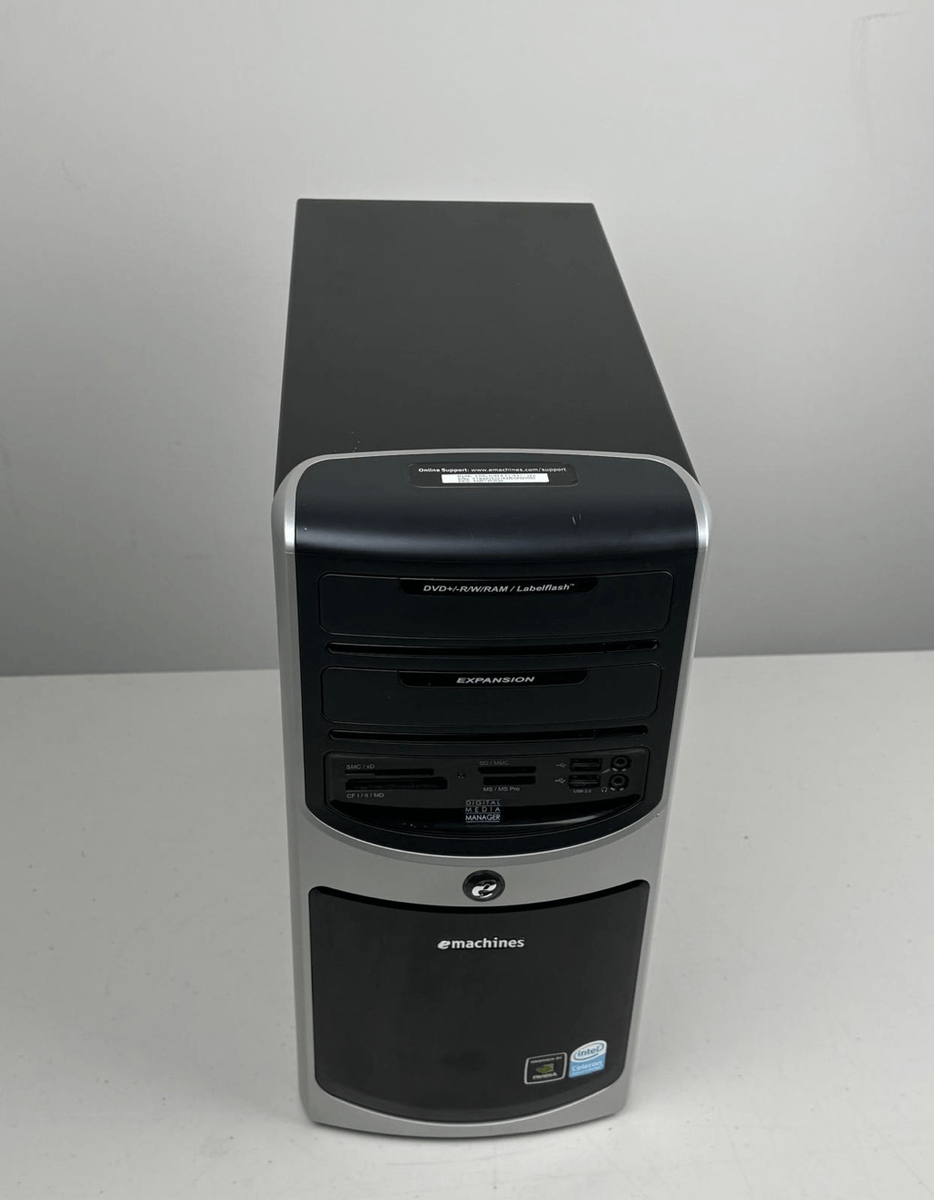 Vintage Emachines Tower PC ET1641-02w Intel Celeron 2GB RAM 297GB