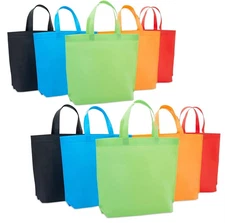 Juvale Reusable Tote Bags with Handles for Shopping, Bulk Cloth Bags for Groceri