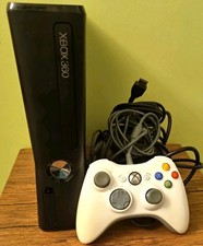 Xbox 360 S Slim 250GB Console Black With Controller Power Brick + HDMI Working