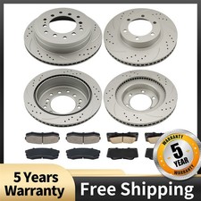 Slotted Front Rear Brake Rotors Pads Kit For ...