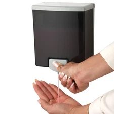 Surface-Mounted Soap Dispenser - Manual Wall-Mounted 40 fl oz Capacity Top Fi...