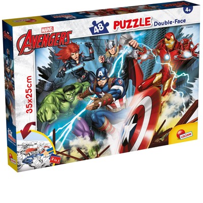 Liscianigiochi 99641 Lisciani Giochi Marvel Puzzle DF M-Plus 48 Avengers Doppels