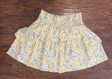 Gianni Bini Tiered Skirt Floral Cottage Cotton Linen NWT XXL