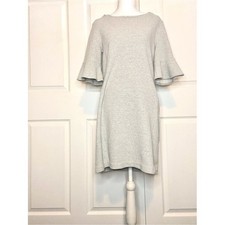 Tahari Textured Knit Bell Sleeve Shift Dress Size 8 Work Wear Business Casual