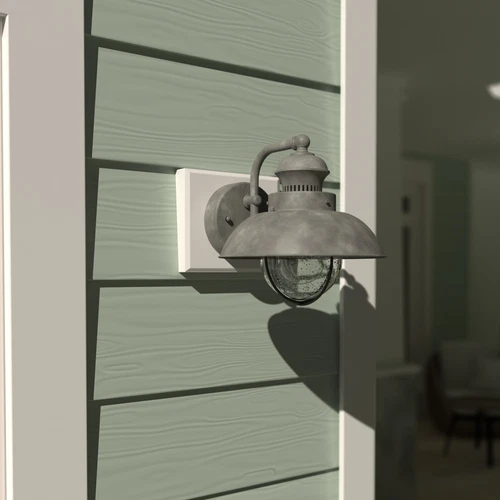 Vaxcel Harwich 1 Light Gray Coastal Barn Dome Outdoor Wall Lantern Clear Glass - Picture 2 of 9