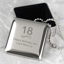 Personalised Birthday Age Silver Square Trinket Box Jewellery Gifts Engraved