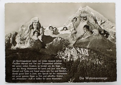 Echtfoto Postkarte AK - Berchtesgaden, Die Watzmannsage mit Watzmann