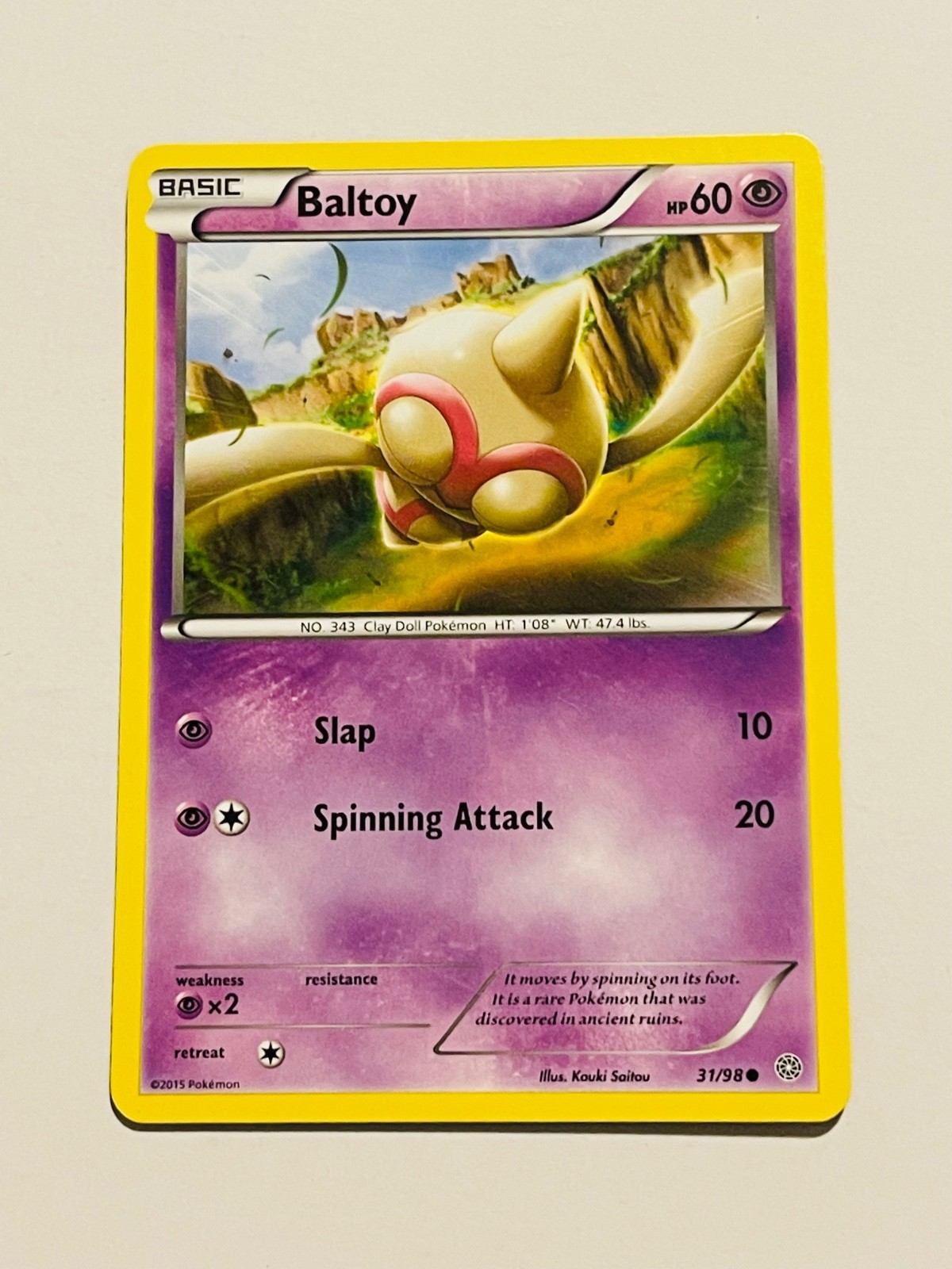 BALTOY 2015 Pokemon Ancient Origins  Common POKÉMON 31/98