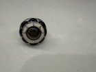 Enamel Ring Tigers Evil Eye Gemstone Statement Silver Art Deco Black Size 7.5 — photo 10