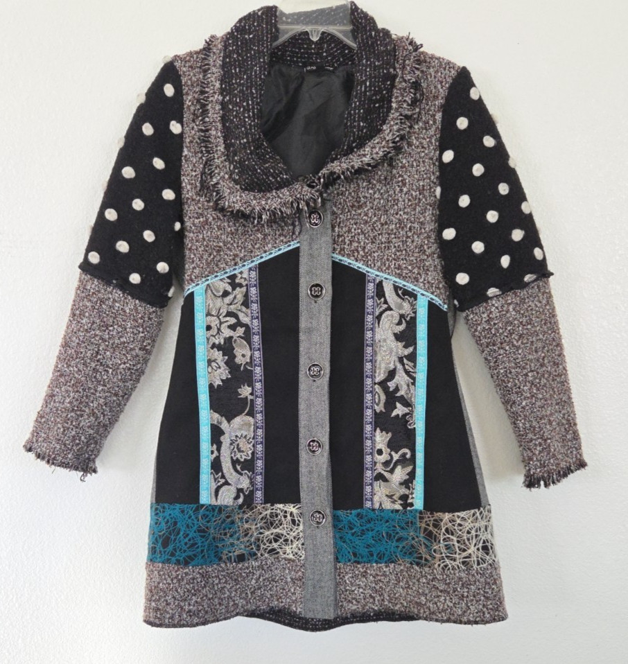 Dor Dor Couture Jacket Womens Patchwork Brocade F… - image 1