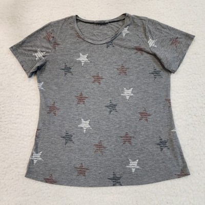 Keren Hart Americana Tee XL Heather Gray Starts patriotic 4th July Festival