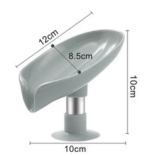 Leaf-Shape Suction Cup Drain Soap Holder and Sponge Tray for Bathroom and Kitche