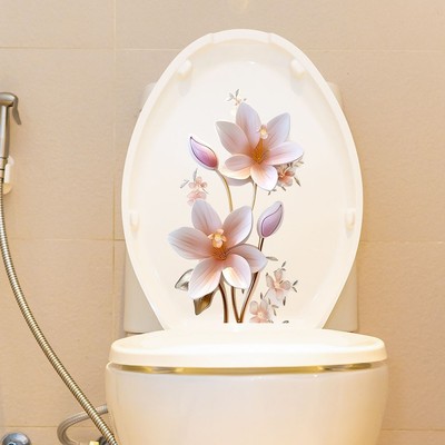 Beleben Sie Ihr Badezimmer mit floralen WC-Aufklebern Verbessern Sie die Wohnäs