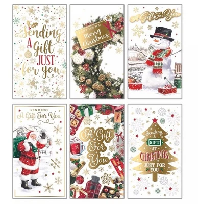 BGC 12 Mixed Traditional Christmas Money Envelopes Gift Card Voucher Wallet Xmas