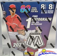2021 Panini Mosaic BASEBALL EXCLUSIVE Factory Sealed MEGA Box-AUTO+80 Cards