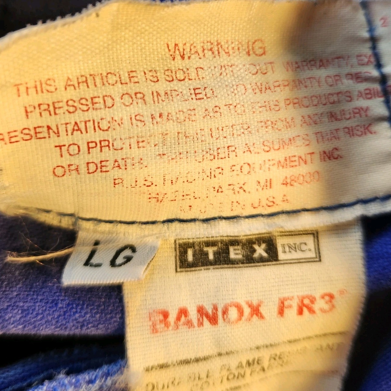 Vintage RJS Jacket FR3 Racing Equipment Adult LG Blue Full Zip Stripes Sfi 