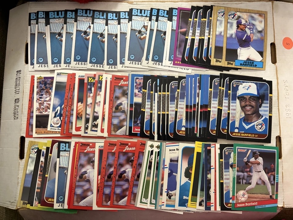 Lote de cartões de beisebol (375) Jesse Barfield MLB base coleção Toronto Blue Jays - Imagem 2 de 4