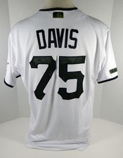 2020 Pittsburgh Pirates Austin Davis #75 Game Issued Pos Used White Jersey M D