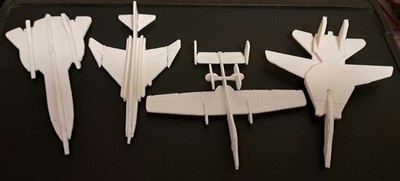Legendary Aircraft Kit Card Models- Set  Of 4, A-10, Tomcat, Blackbird, Phantom