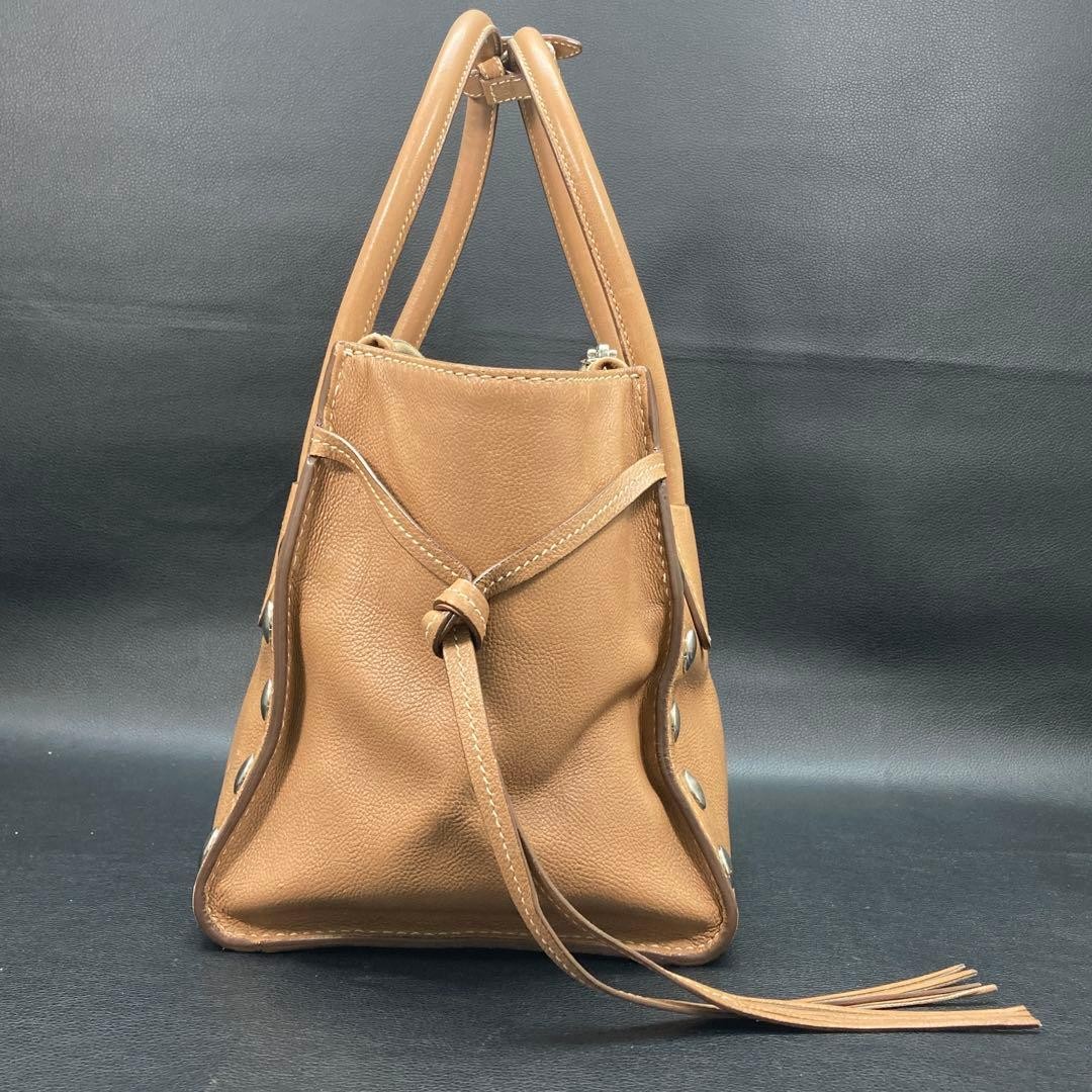 PRADA Studded Camel Leather 2 Way Bag B2625R thumbnail 5