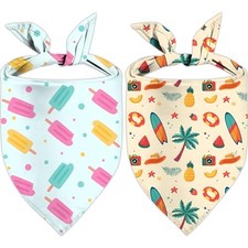 Dog Bandanas Hawaiian Triangle Scarf Kerchief Set for Dogs Pet Costume Summer