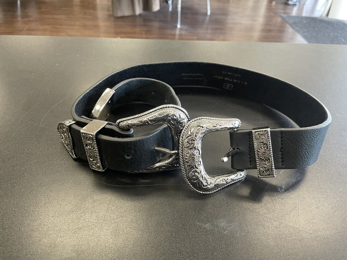 b-low the belt black leather Bangle Belt SIZE SMALL double