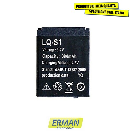 vhbw batteria compatibile con Smartwatch DZ-09, DZ09, FYM-M9, GT08 A1