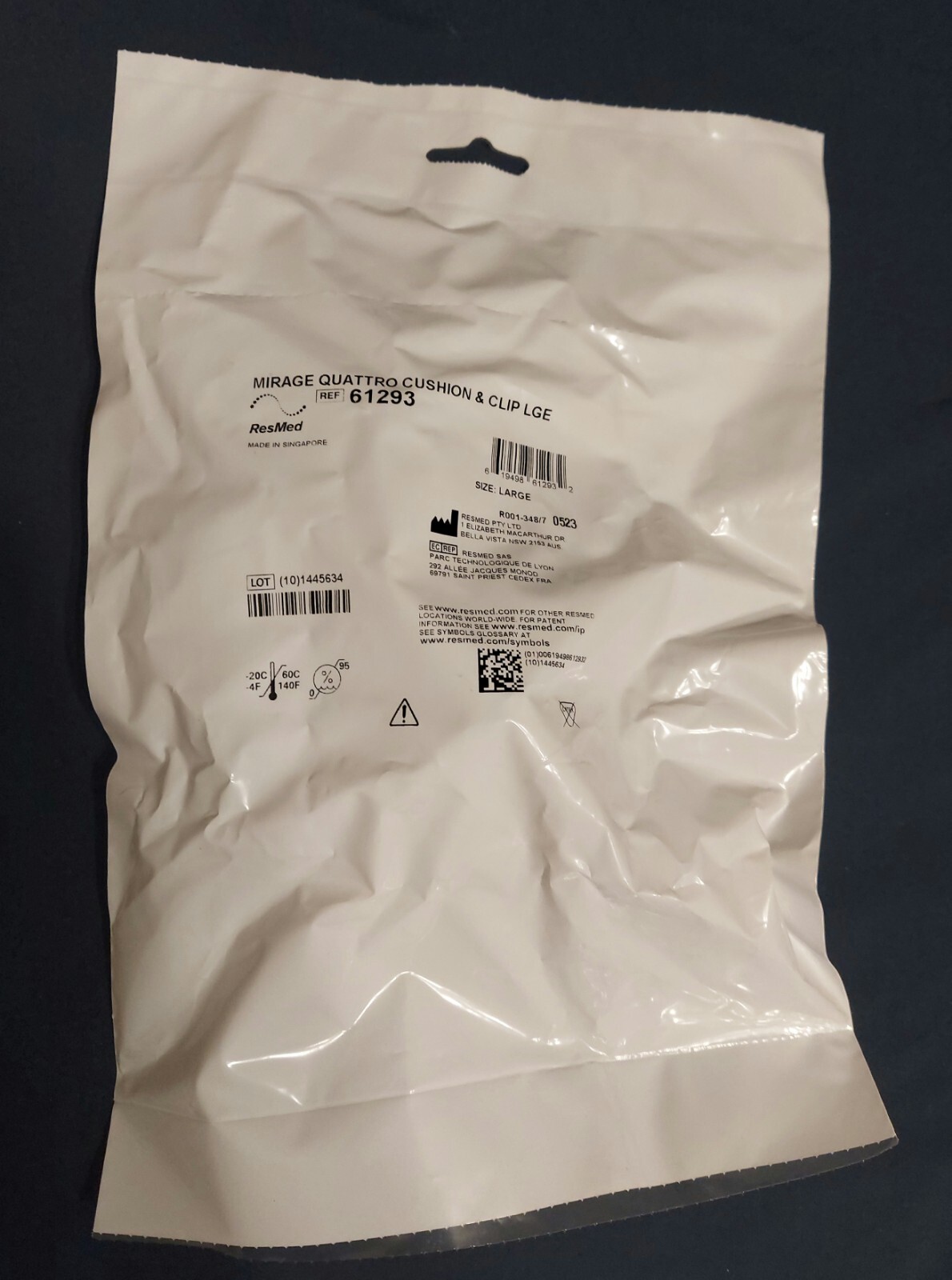 ResMed Mirage Quattro 61293 Full Face Cushion & Clip Large for sale