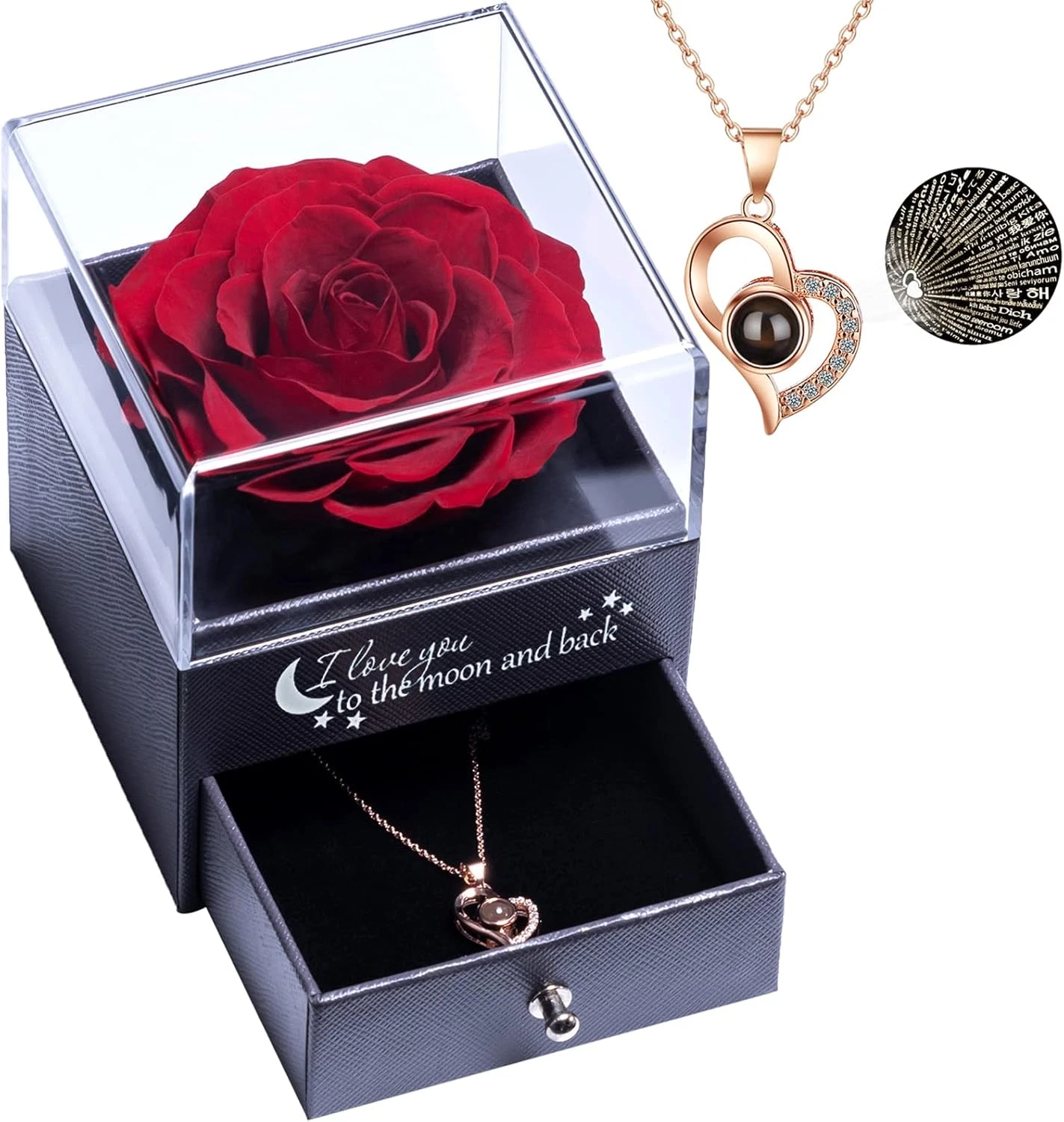 Vera Rosa Eterna Con Ti Amo Confezione Regalo Collana per San Valentino Festa De
