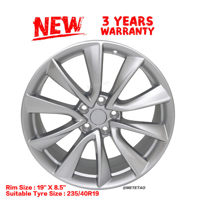 New 19'' x 8.5'' Silver Alloy Replacement Wheel Rim fit 2017-2023 Tesla Model 3