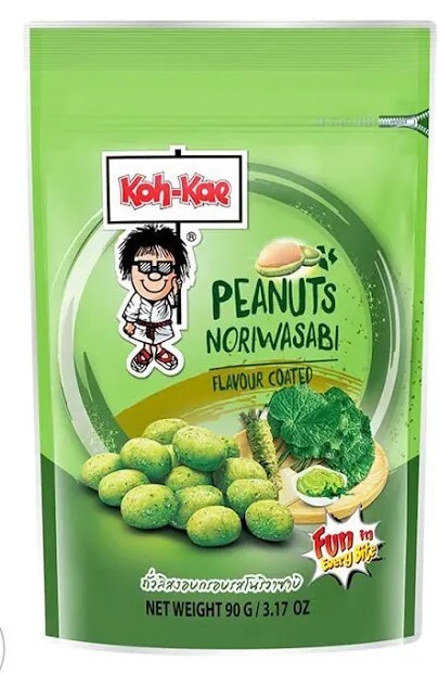 4× (Koh-Kae) Peanuts Nori wasabi flavour coated 90g each