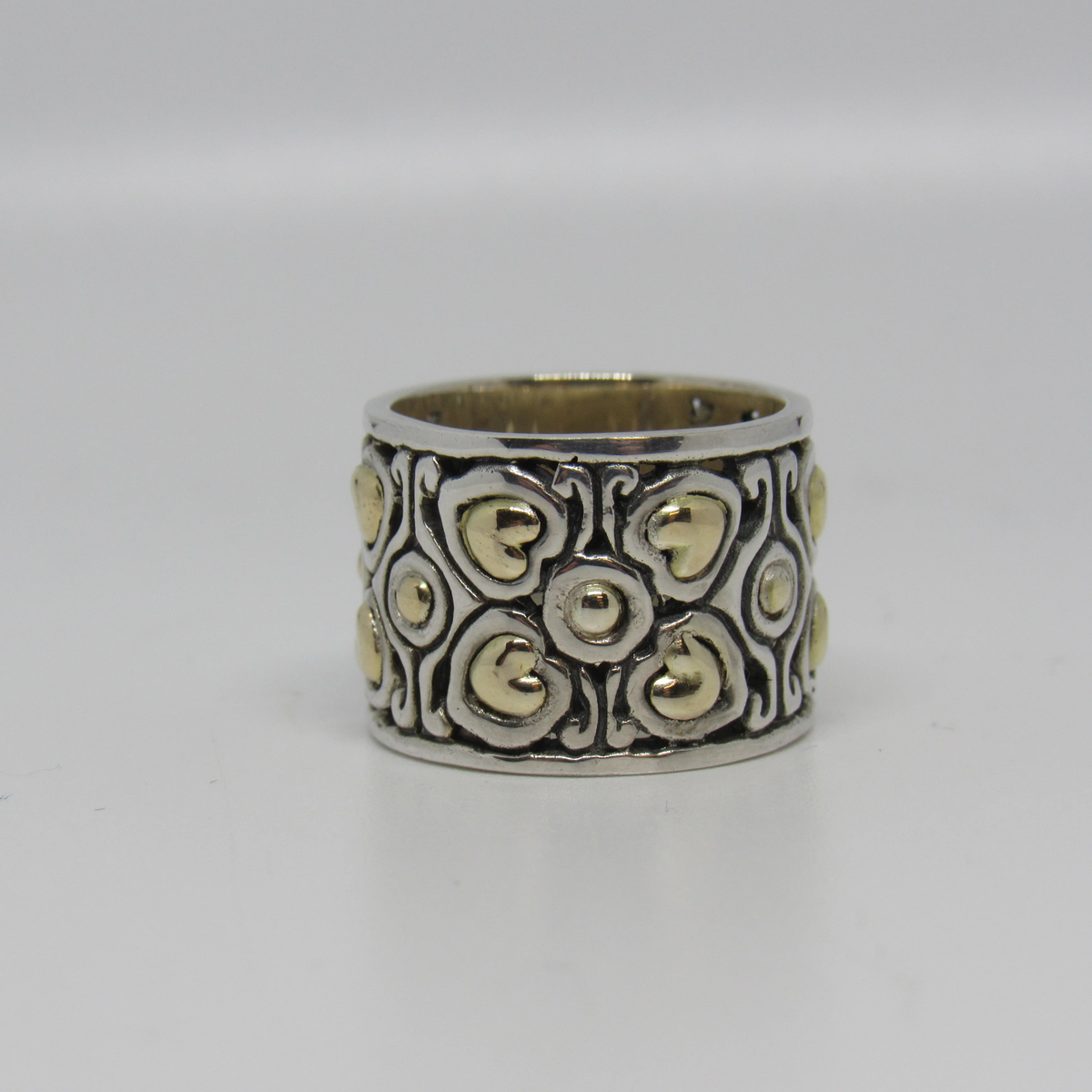 Vintage David Schorr DS/ID Sterling Silver 925 18k Band Ring 