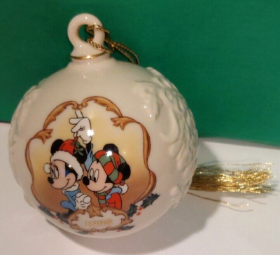 LENOX 1998 MICKEY MINNIE CHRISTMAS BALL ORNAMENT Disney mouse