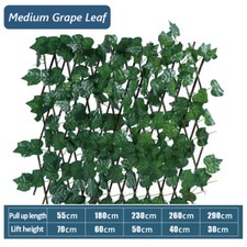 UK Garden Screening Trellis Expanding Wooden Fence with Artificial Plant Leaves