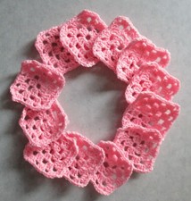 12 Pink 3-1/4" Crochet Granny Squares Square