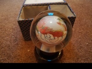 Oriental Crystal Ball Painting (Dragon) + Display base and case 