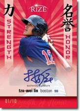 TZU-WEI LIN 2012 Rize Rookie Autograph RED Auto STRENGTH & HONOR RC #/10