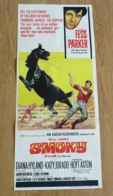 RAUCHIGES ORIGINAL 1966 KINO DAYBILL FILMPLAKAT Fess Parker WESTERN 60er