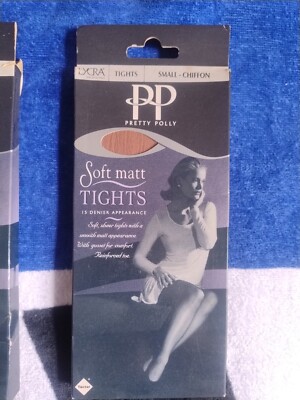 Pretty Polly 15 Den Soft Matt Tights, Size Small in Chiffon 