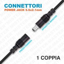 CONNETTORE DI ALIMENTAZIONE SPINOTTO MASCHIO  PRESA FEMMINA JACK 5,5x2,1mm