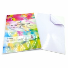 Glossy Vinyl Sticker Labels A4 Waterproof Adhesive Sheets Laser Printable