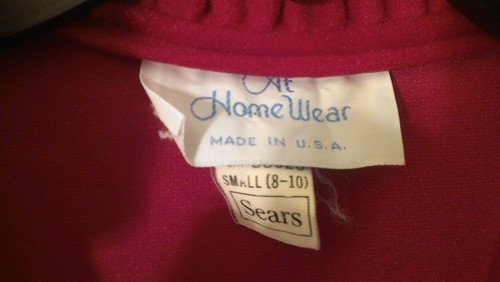 VINTAGE AT HOME WEAR Robe Lounger WOMENS Red S Small (8-10) SEARS Zip Front EUC - Picture 6 of 11