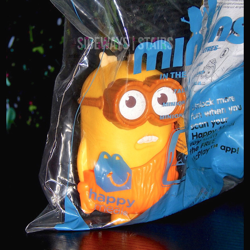 CAVEMAN MINION McDonalds Happy Meal toy wtf bad mouth cussing