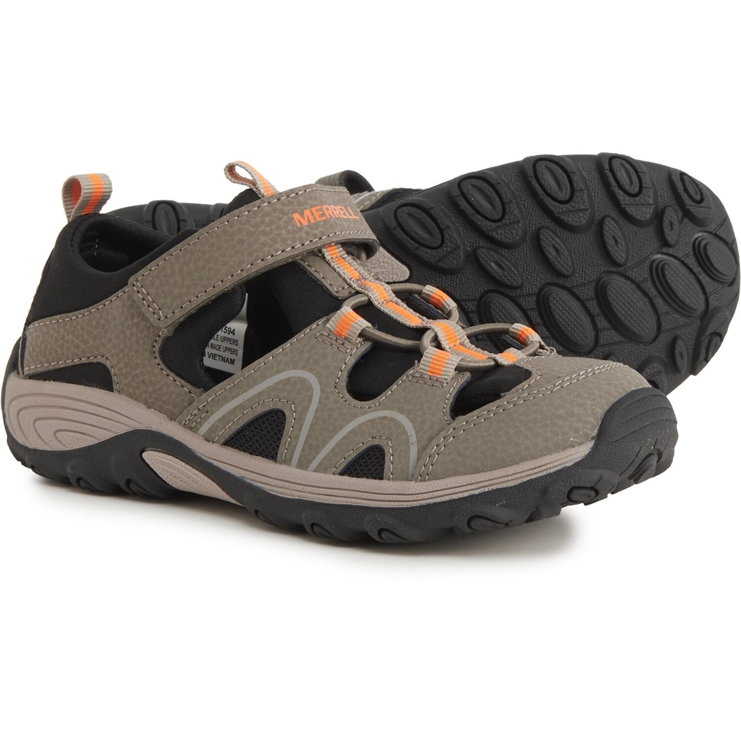 NUOVO Merrell Hydro Teton Gunsmoke Orange scarpa sandalo escursionista ragazzo taglia 11 bambino