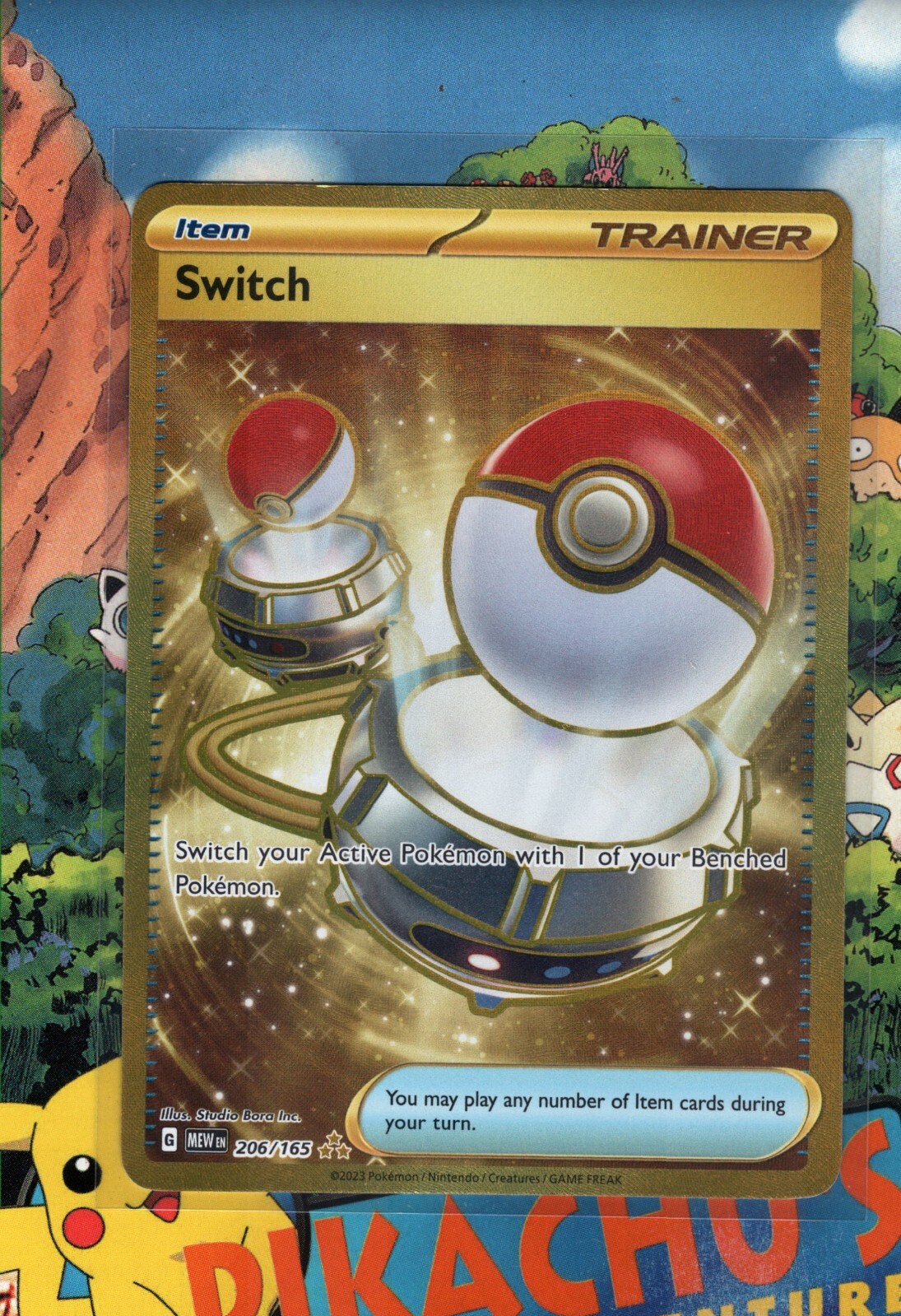Pokémon TCG 206/165 Switch Pokemon 151  Trainer  Gold Secret Rare  NM/M