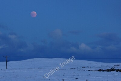 Photo 6x4 Lunar eclipse over Baltasound Voesgarth Taken at dawn, at aroun c2010