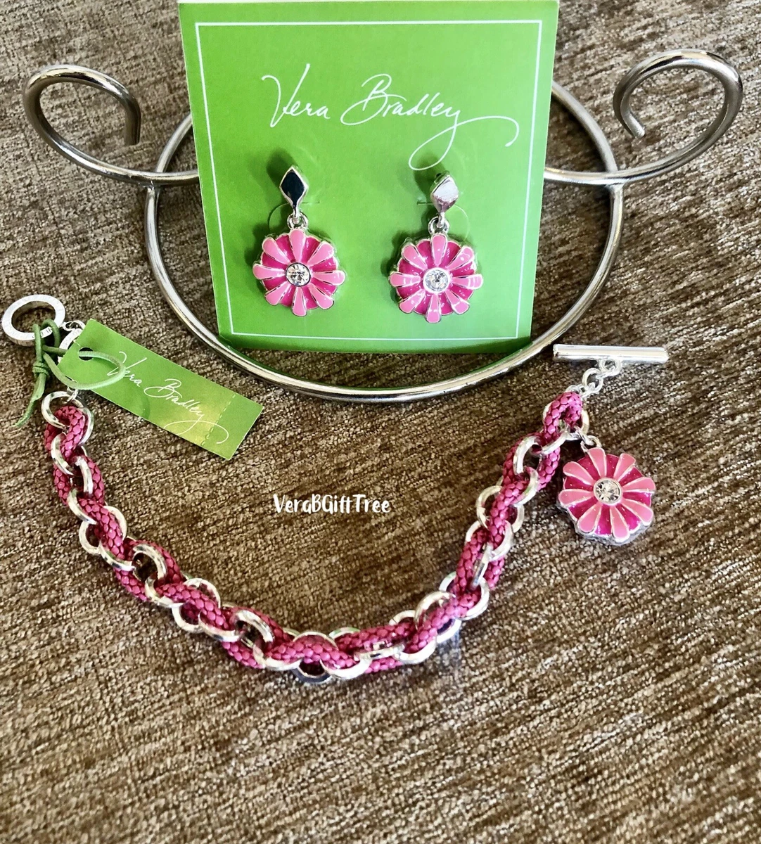 Vera Bradley STARDUST Bracelet and Drop Earrings SET CHEERY